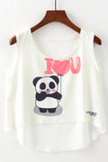 Women Fashion Round Neck Cropped Camisole Top