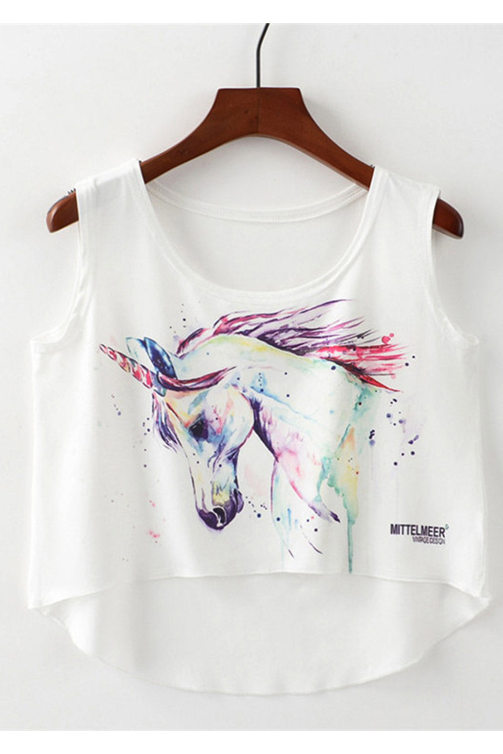 Women Summer Unicorn Printed Cute Camisole Top