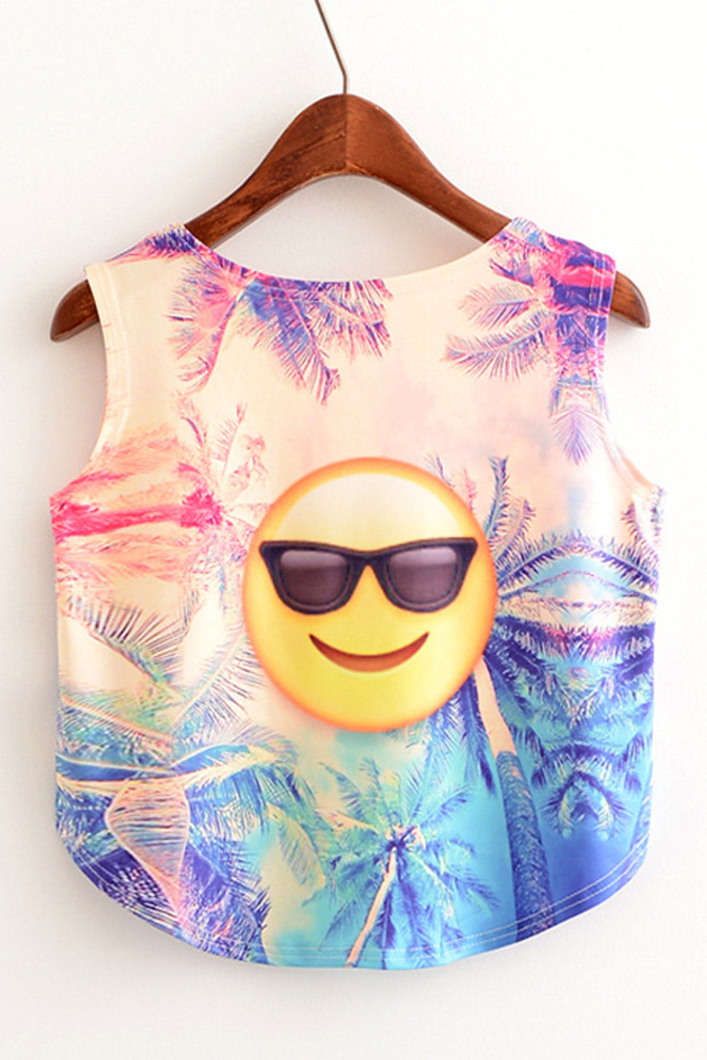 Women Cute Smiley Face Soft Feel Camisole Top