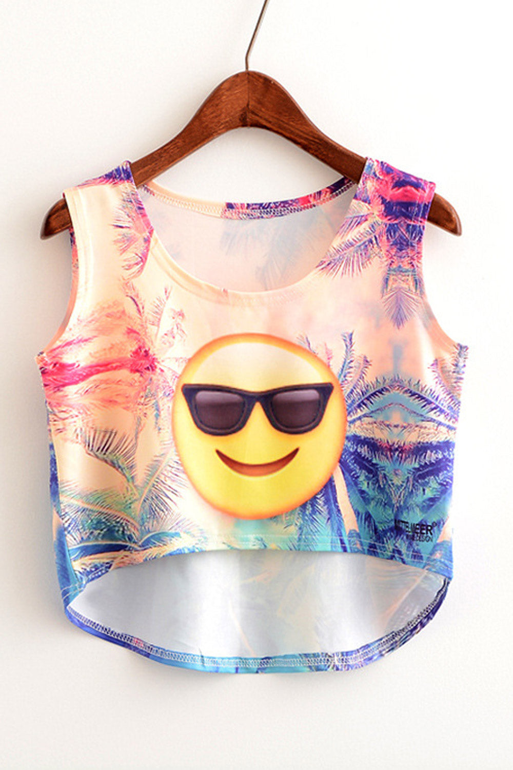 Women Cute Smiley Face Soft Feel Camisole Top