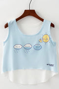 Women Cute Printed Pattern Cropped Camisole Top
