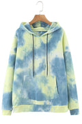 Women Casual Holiday Hat Neck Tie Dye Printed Hoodie