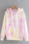 Women Tie Dye Printed Adjustable Hat Warm Fashion Hoodie