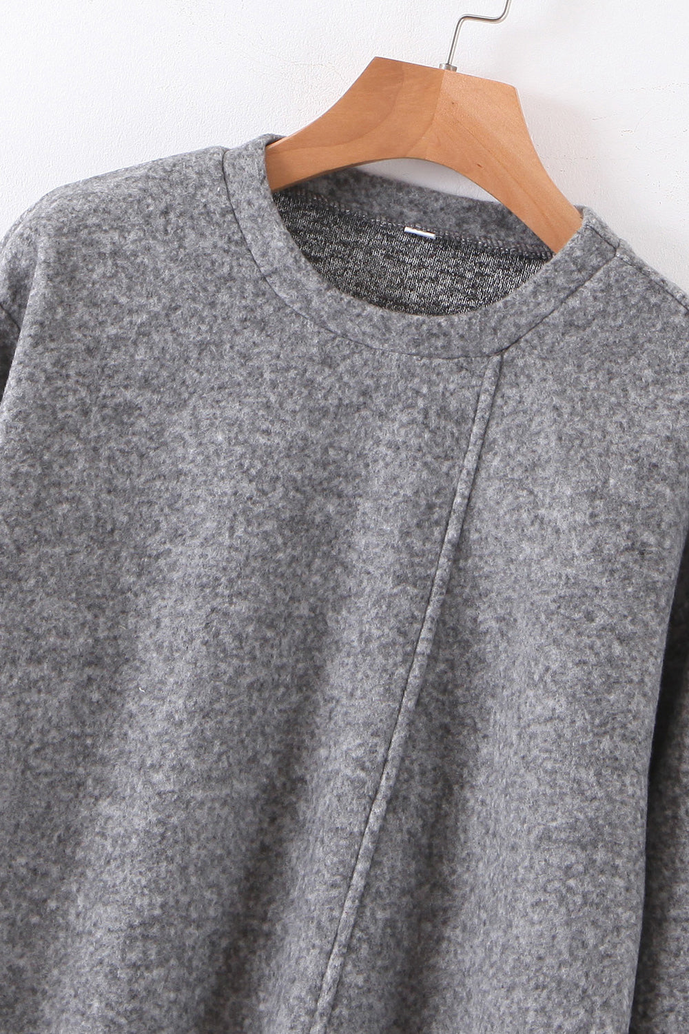 Women Breathable Round Neck Loose Style Solid Pattern Sweatshirt