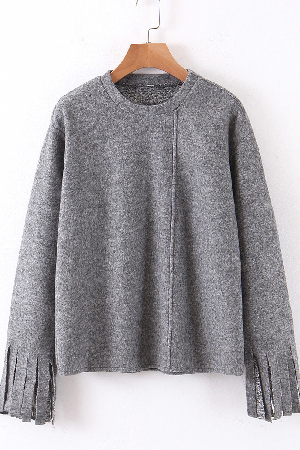 Women Breathable Round Neck Loose Style Solid Pattern Sweatshirt
