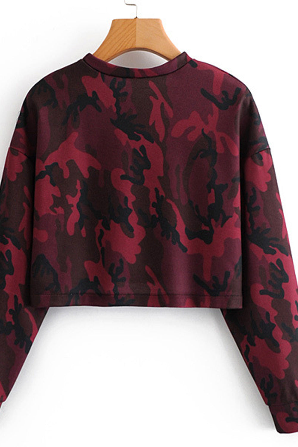 Women Long Sleeve Comfy Round Neck Camouflage Pattern Stylish Sweatshirt