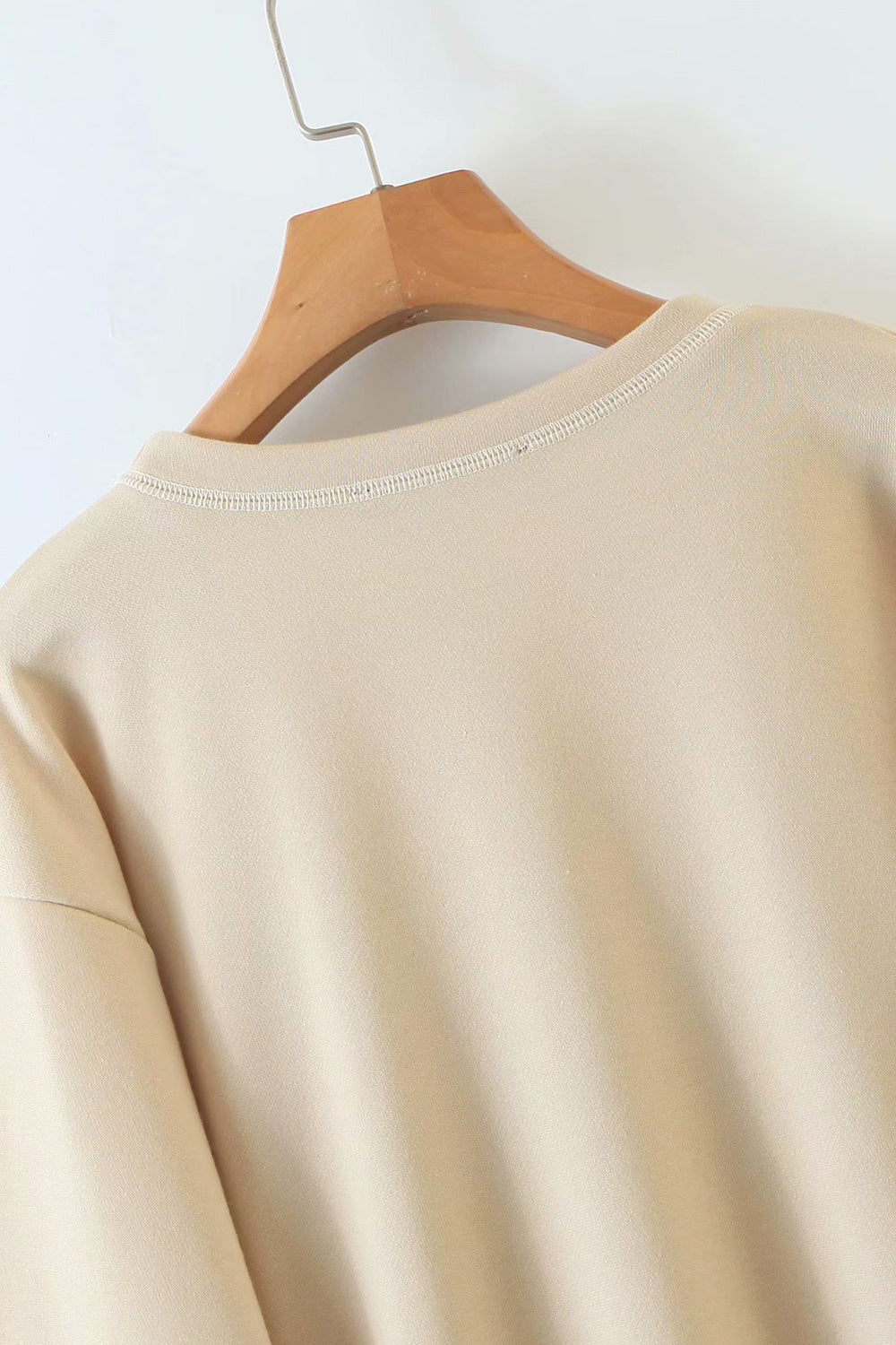 Women Easy Round Neck Long Sleeve Comfortable Ribbed Hem Sweatshirt