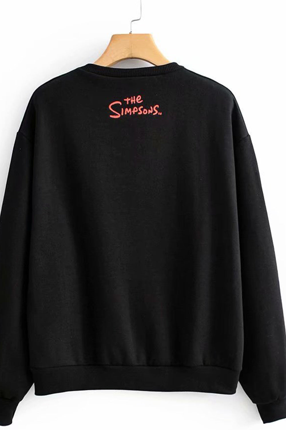 Women Cartoon Decorated Crew Neck Ribbed Cuff Warm Sweatshirt