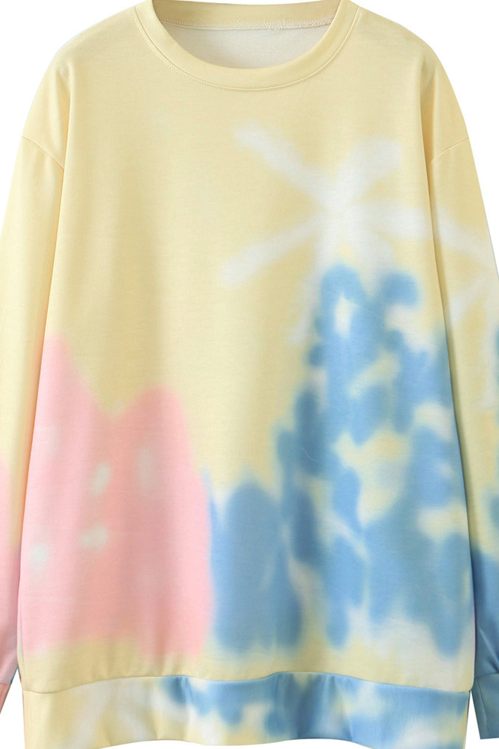 Women Comfortable Long Sleeve Ribbed Hem Printed Style Sweatshirt