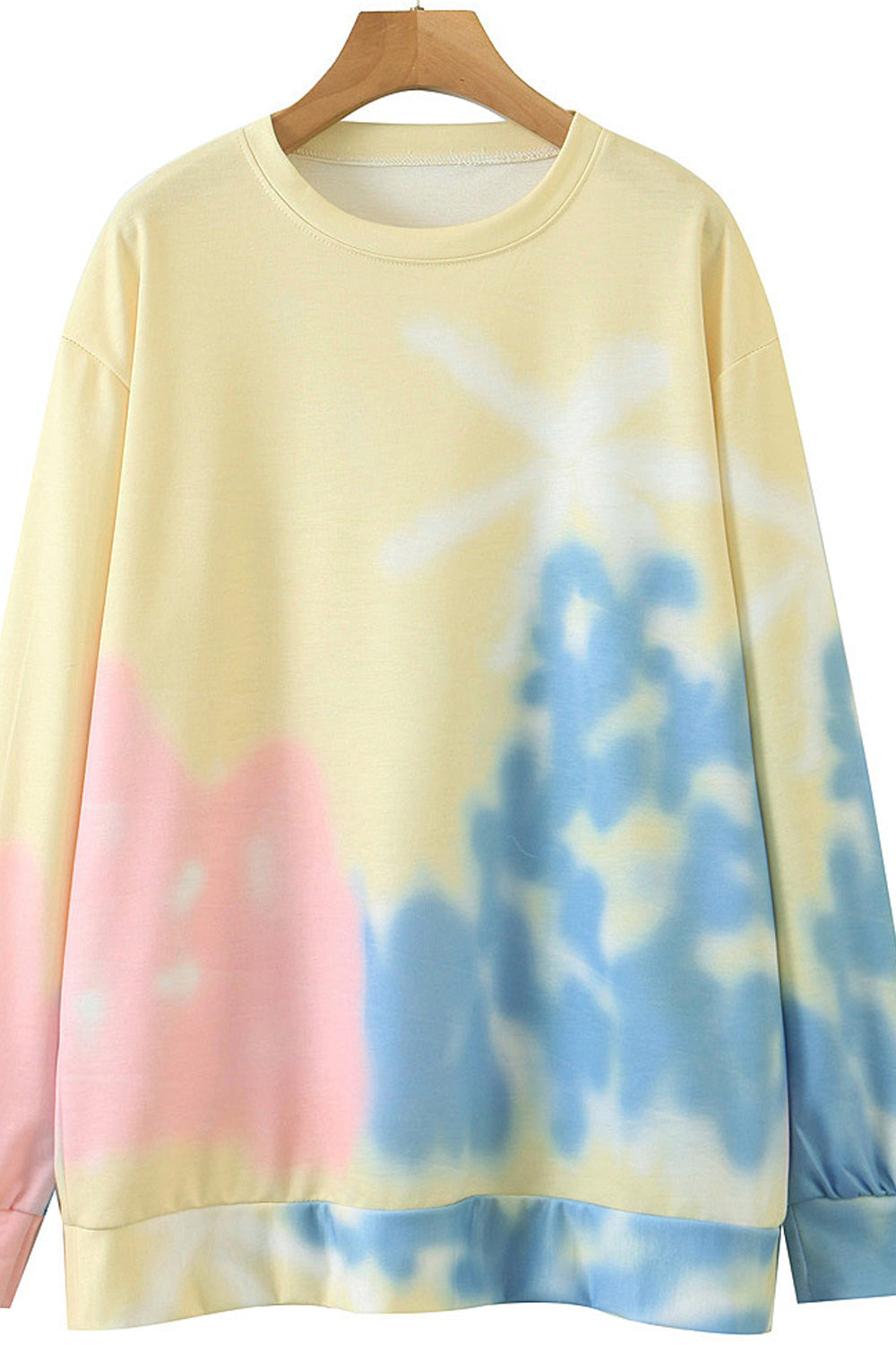 Women Comfortable Long Sleeve Ribbed Hem Printed Style Sweatshirt
