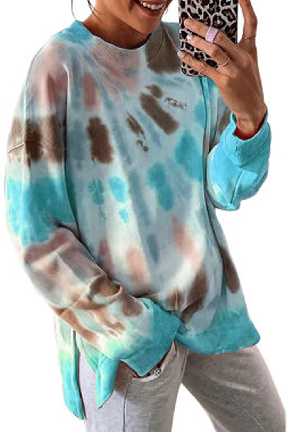 Women Long Sleeve Comfortable Shaded Color Style Charming Sweatshirt