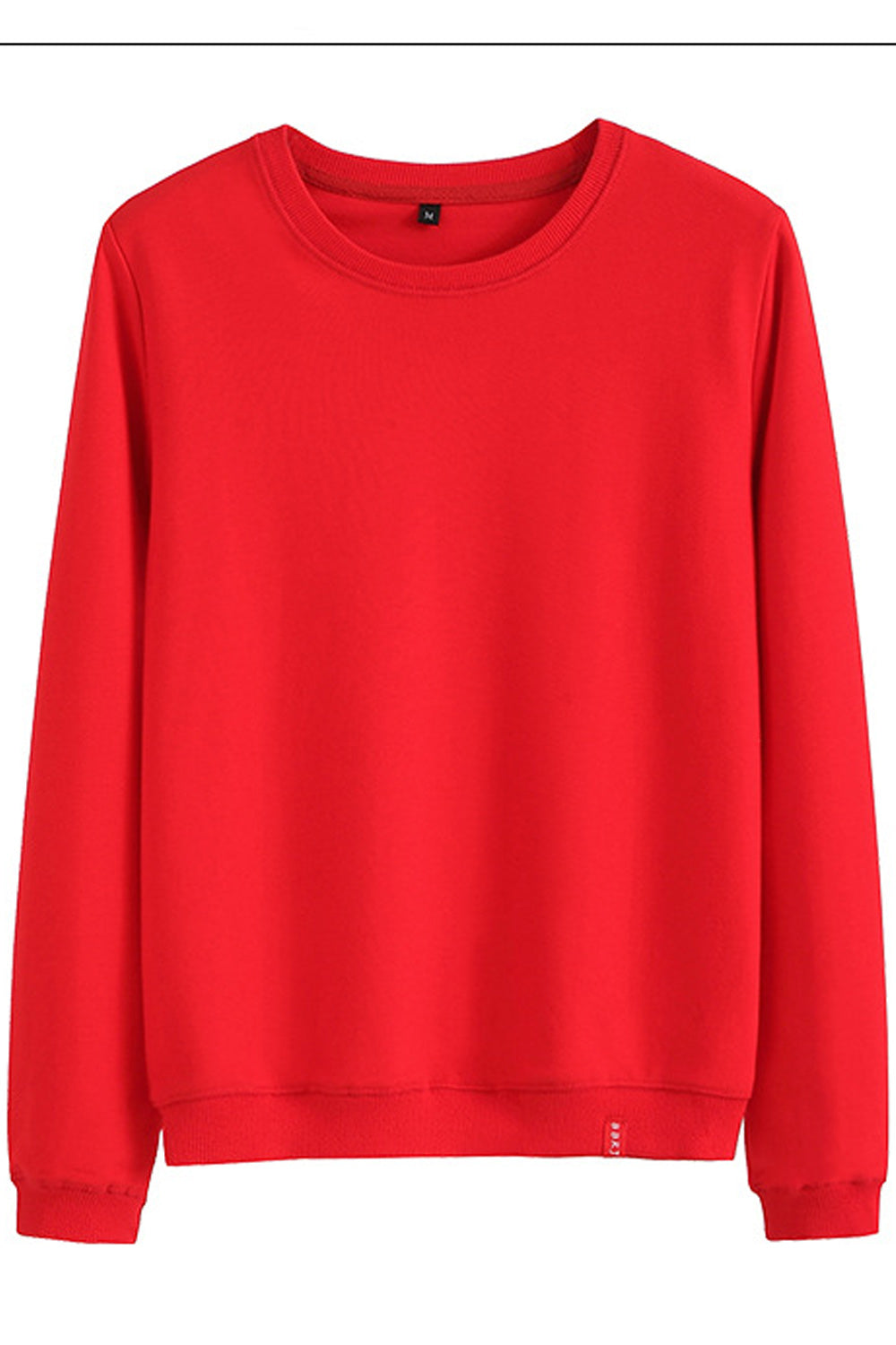 Women Elegant Round Neck Ribbed Cuff Decent Styled Sweatshirt