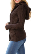 Women Autumn & Winter Button Down Pocket Style Warm Cardigan