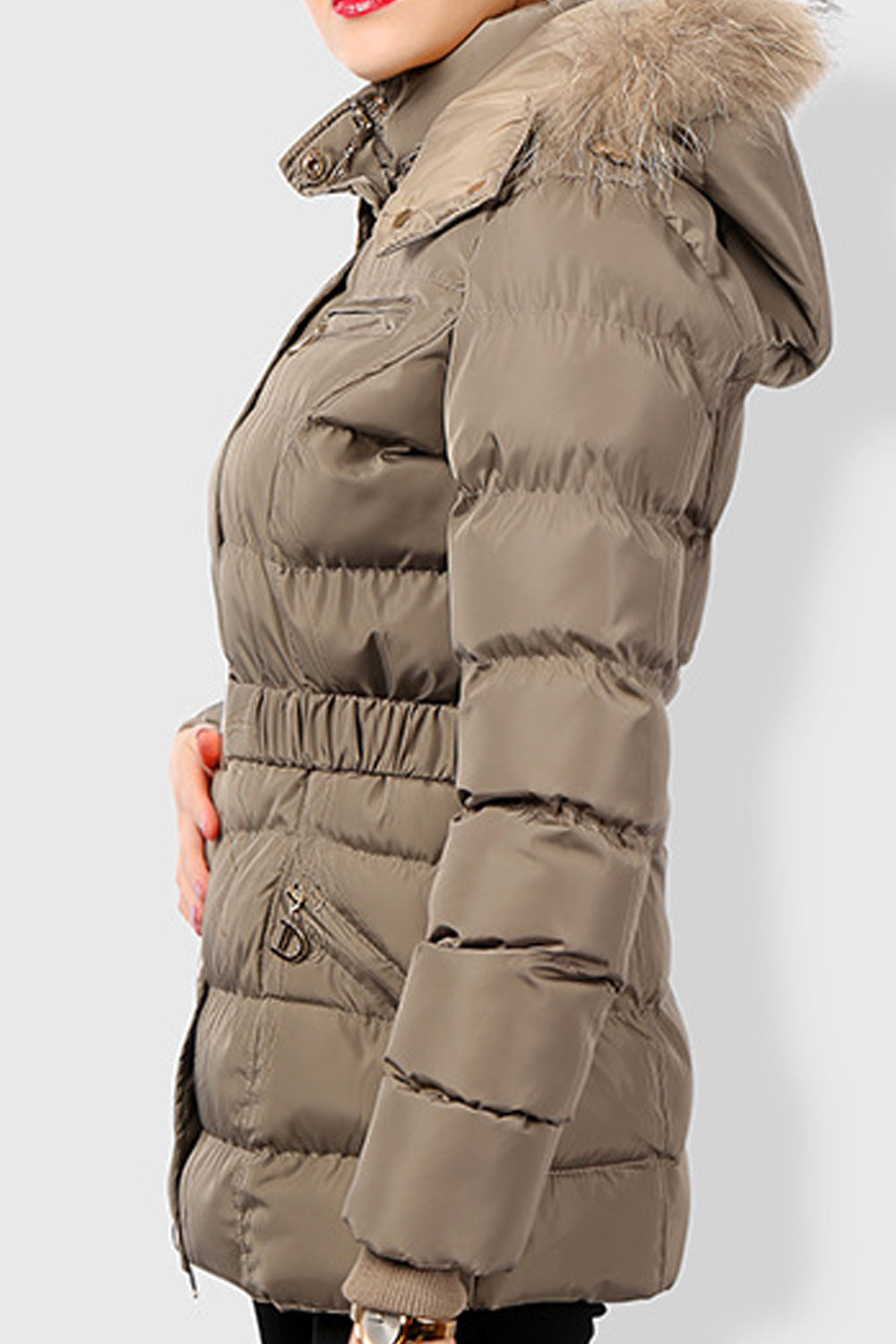 Women Easy Long Sleeve Fashionable Hooded Style Solid Pattern Padded Jacket