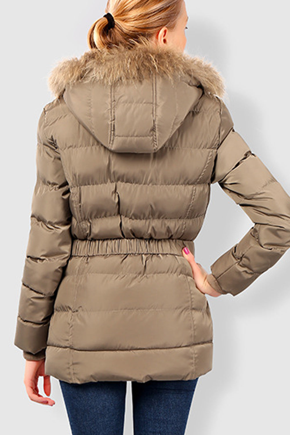 Women Easy Long Sleeve Fashionable Hooded Style Solid Pattern Padded Jacket