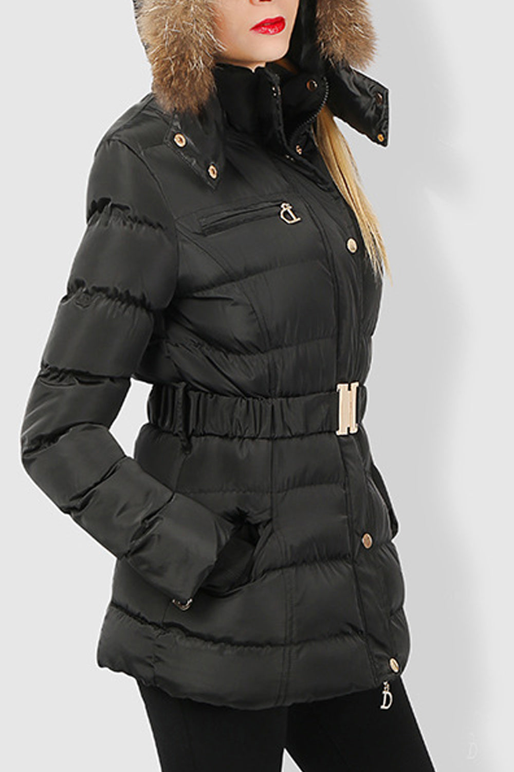 Women Easy Long Sleeve Fashionable Hooded Style Solid Pattern Padded Jacket