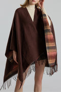 Women Beautiful Tassel Decorated Plaid Style Warm Shawl