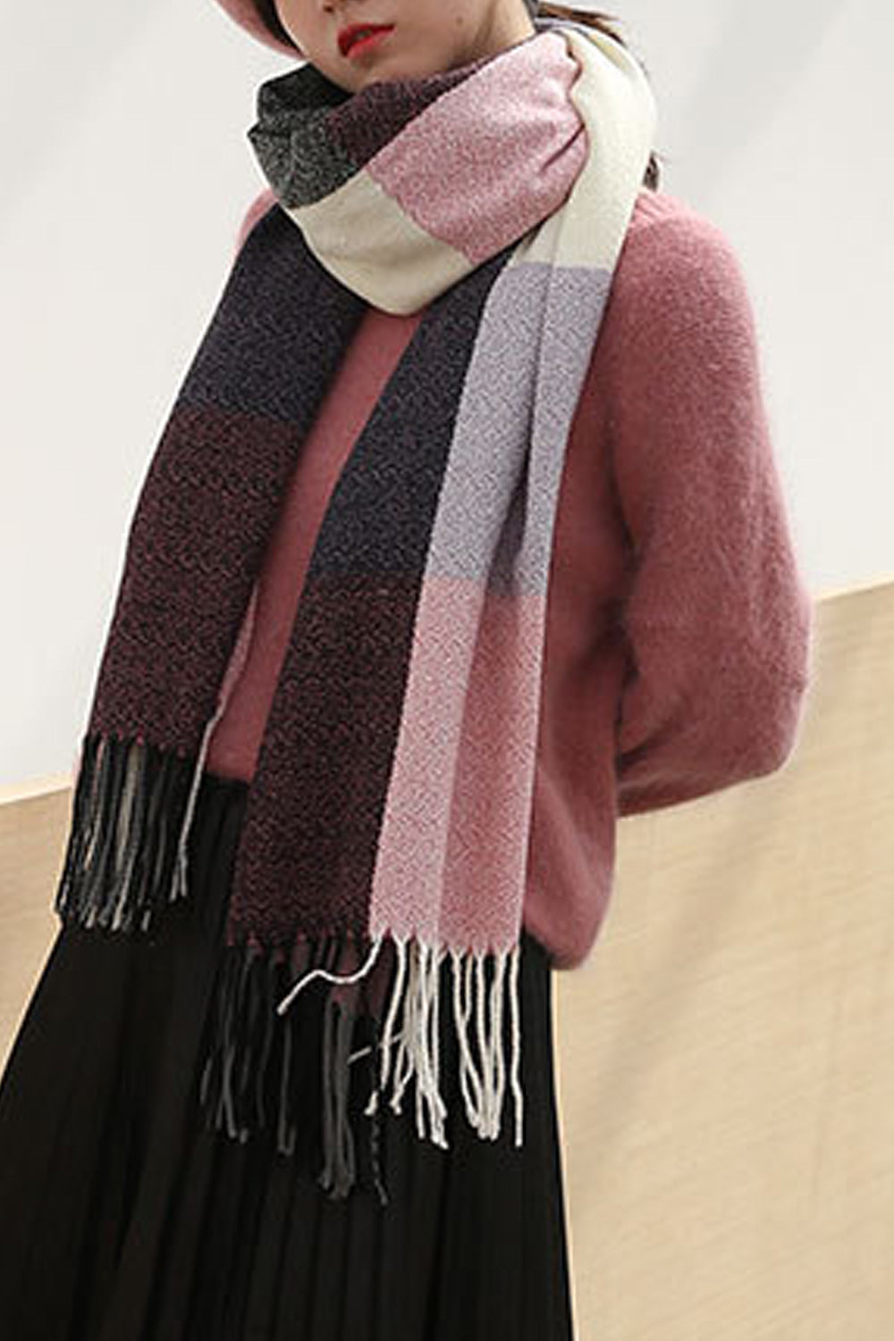 Women Lightweight Tassel Decorated Classy Muffler