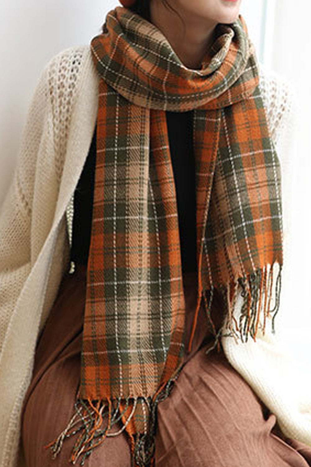 Women Lightweight Tassel Decorated Classy Muffler