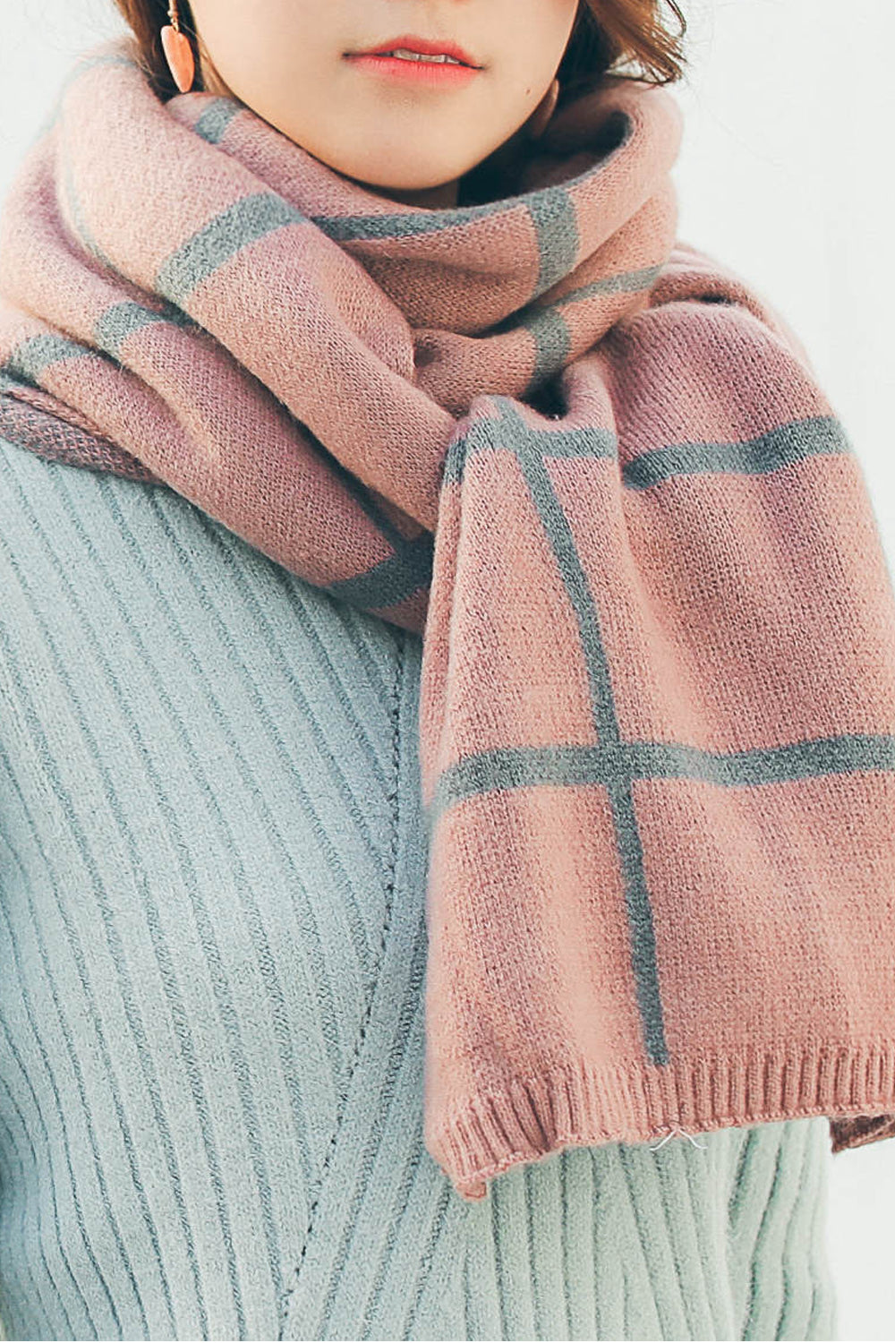Women Cute Cashmere Lightweight Warm Solid Colored Muffler