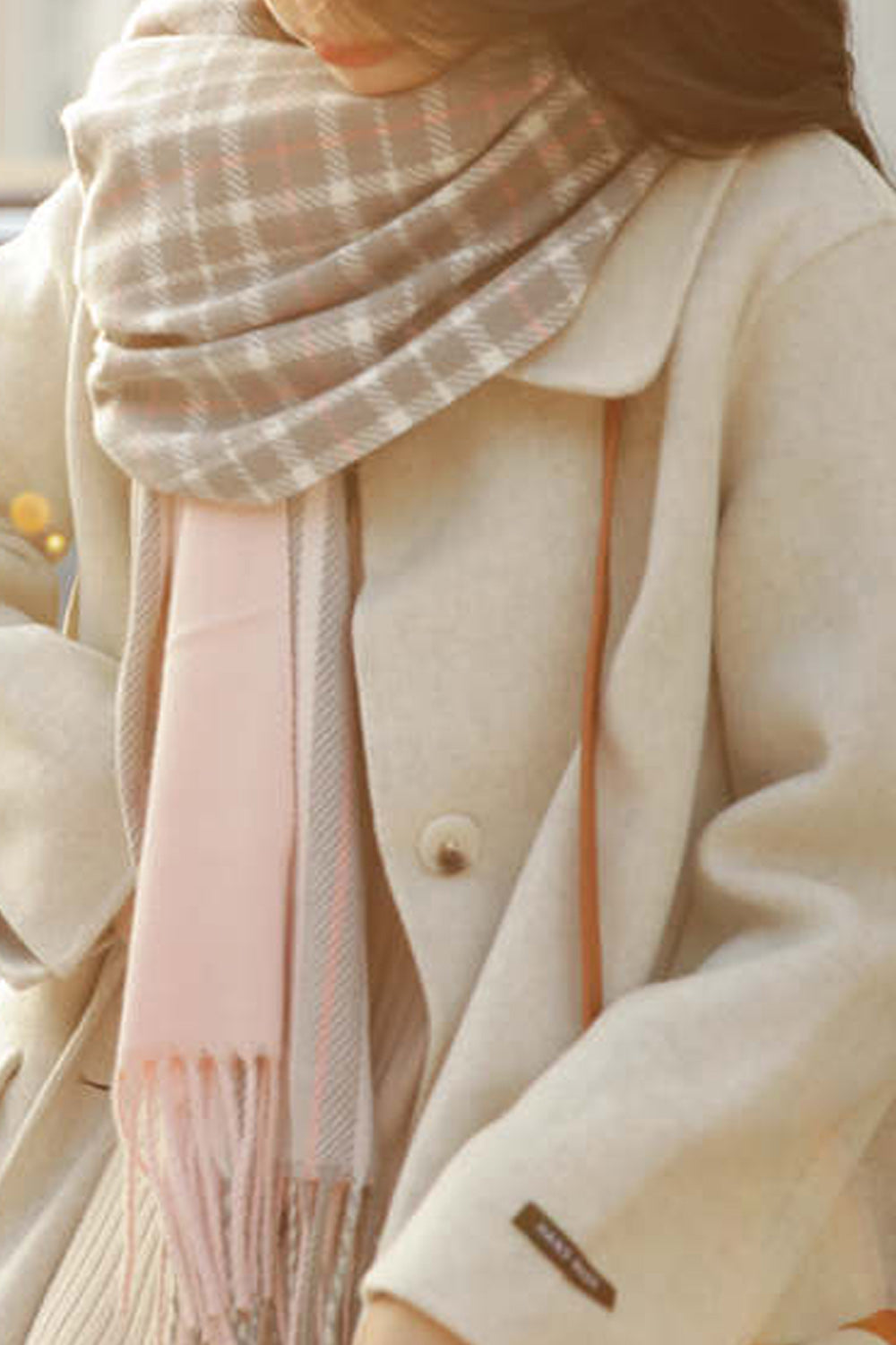 Women Stylish Plaid Pattern Comfortable Soft Casual Muffler