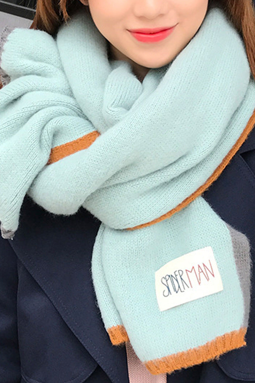 Women Elegant Solid Colored Knitted Material Cozy Muffler