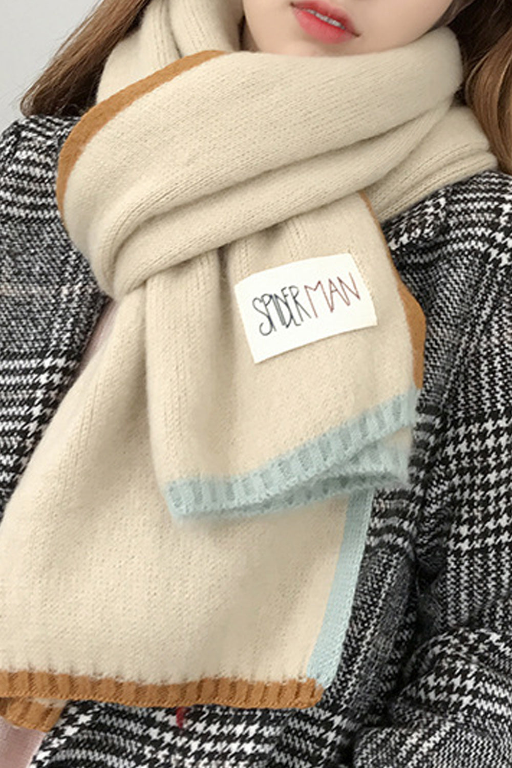 Women Elegant Solid Colored Knitted Material Cozy Muffler