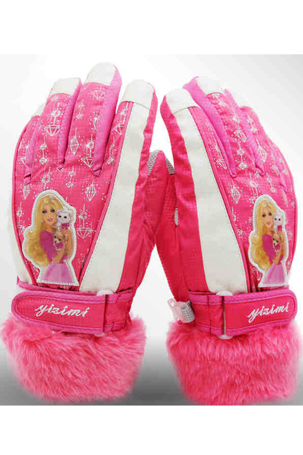 Women Cute Doll Print Windproof Thick Ski Goves