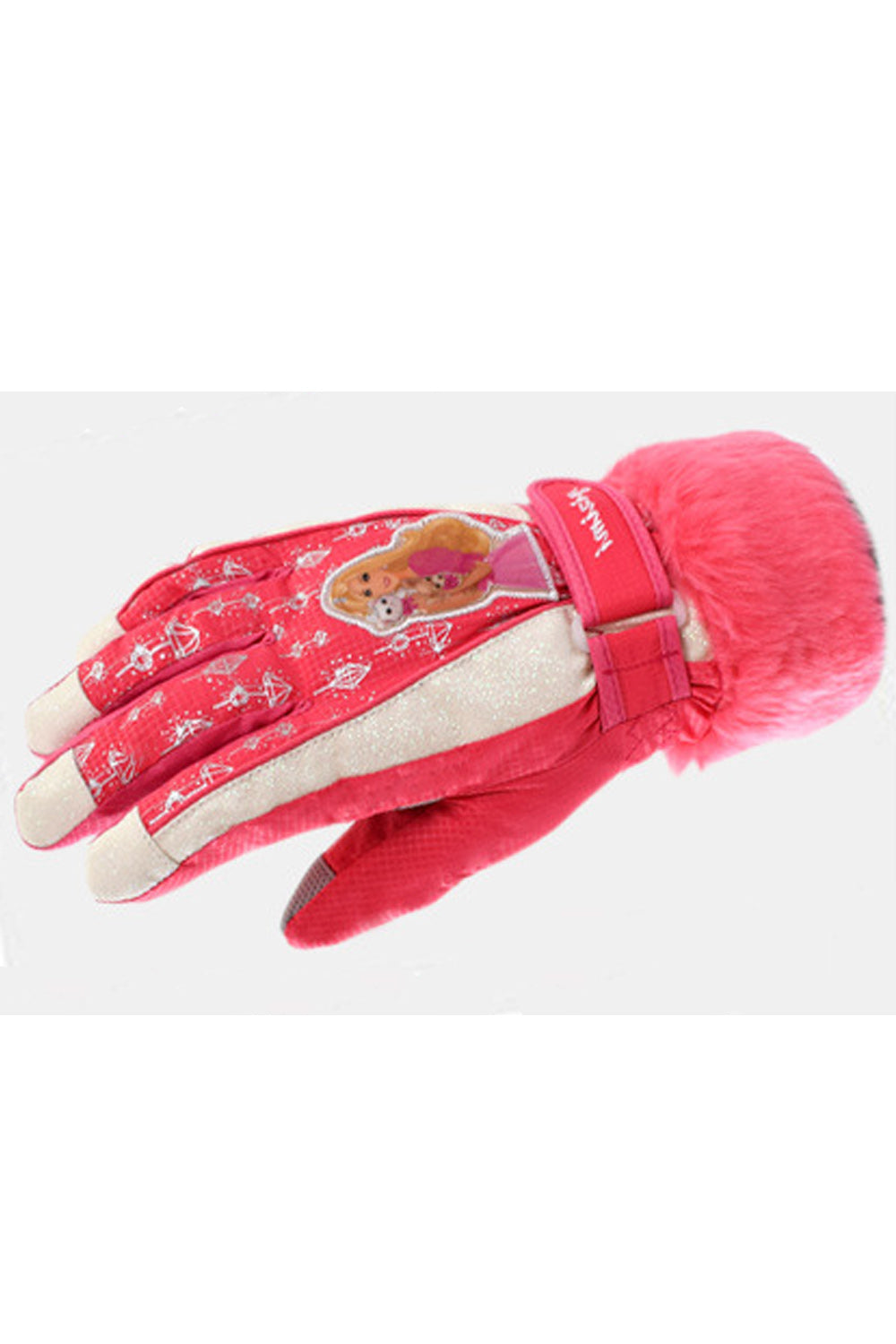 Women Cute Doll Print Windproof Thick Ski Goves