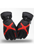 Women Thick Buckle Belt Warm Waterproof Ski Gloves