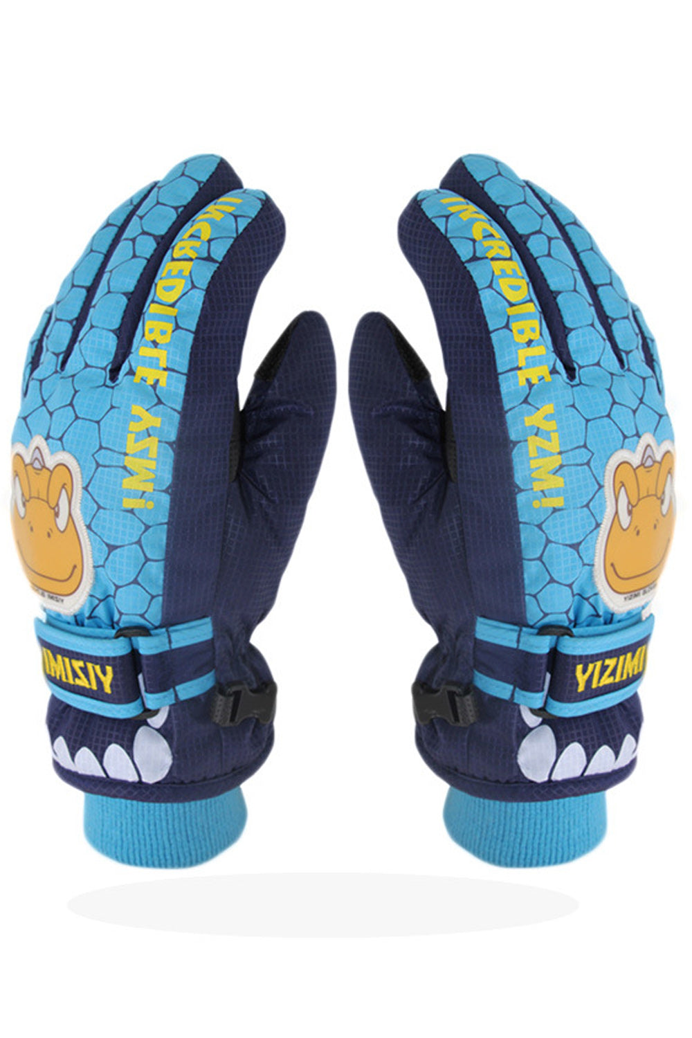 Women Thick Cartoon Print Windproof Warm Ski Gloves