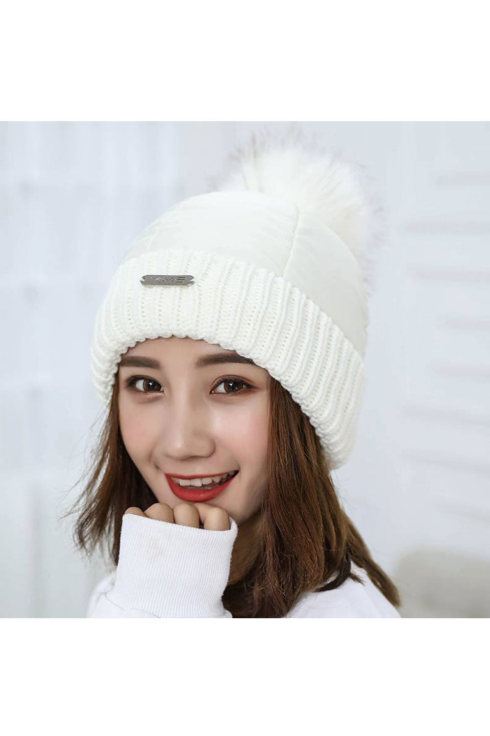 Women Windproof Ear Protection Warm Knitted Hat