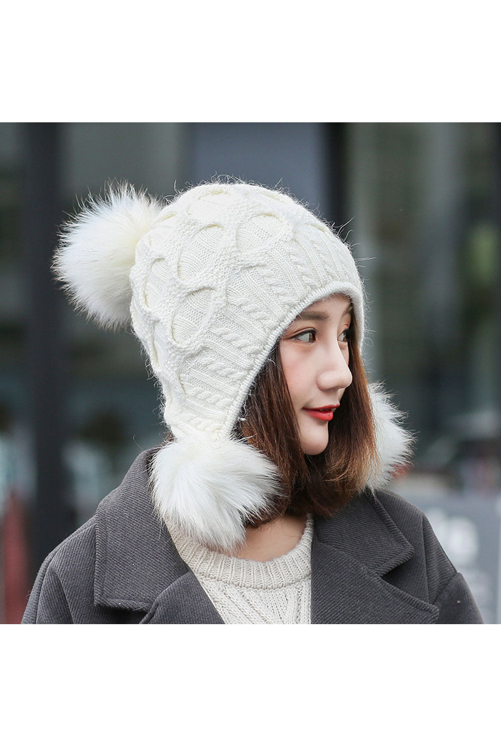 Women Warm Earmuffs Coldproof Knitted Hat