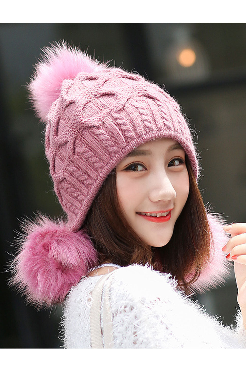 Women Warm Earmuffs Coldproof Knitted Hat