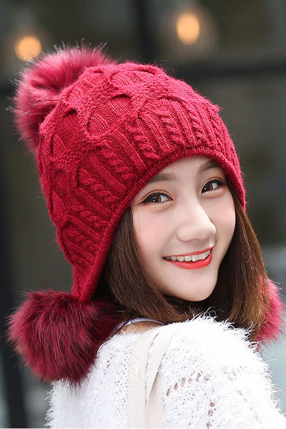 Women Warm Earmuffs Coldproof Knitted Hat