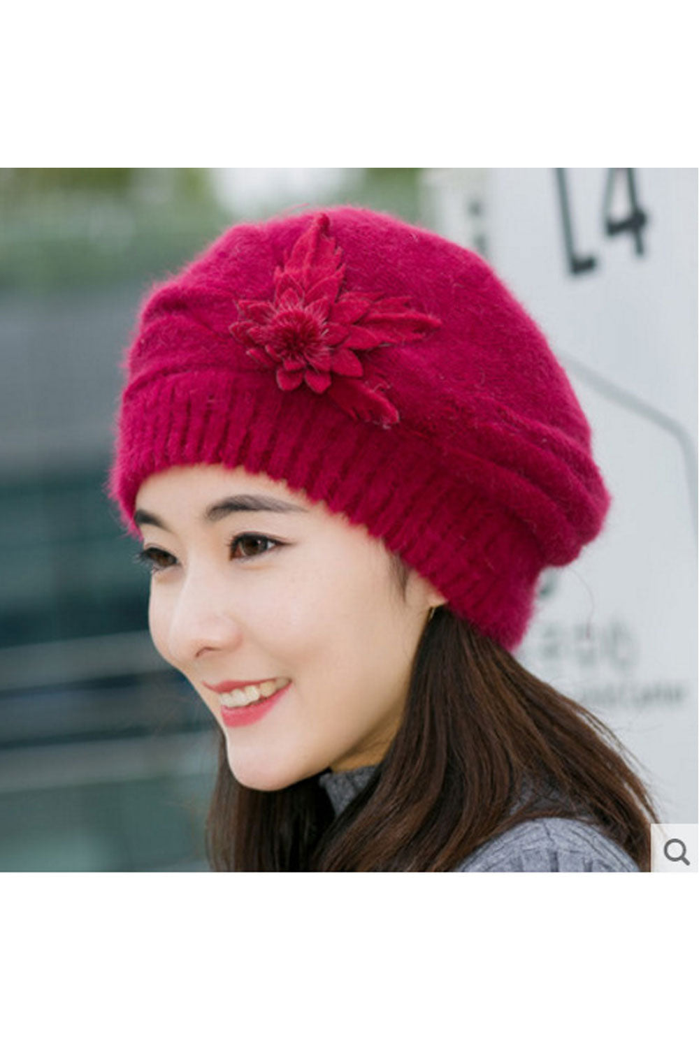 Women Casual Solid Color Earmuffs Warm Knitted Hat