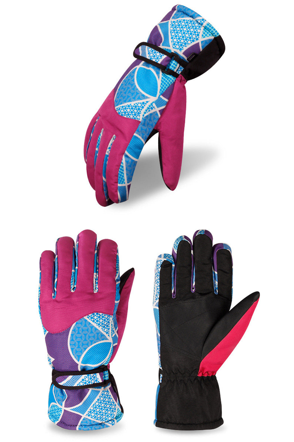 Women Warm Coldproof Thick Velvet Outdoor Ski Gloves