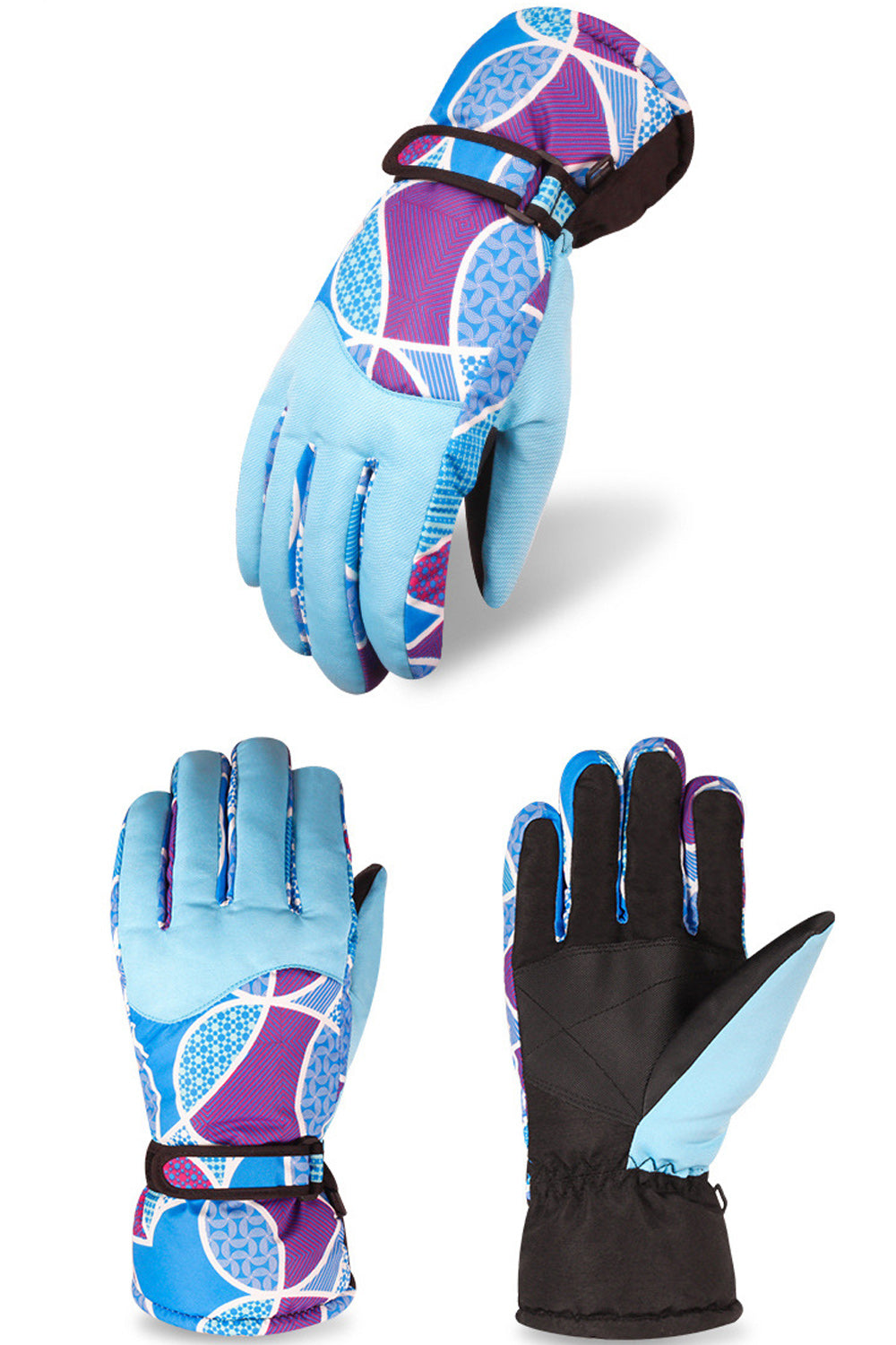 Women Warm Coldproof Thick Velvet Outdoor Ski Gloves