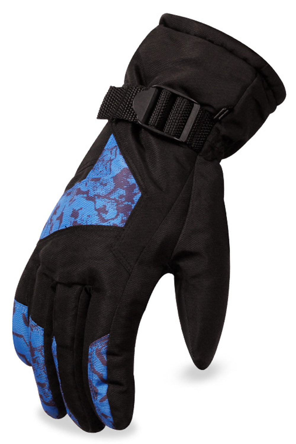 Women Buckle Strap Wind Resistant Warm Winter Ski Gloves