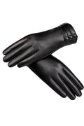 Women Winter Riding Outdoor Warm PU Gloves