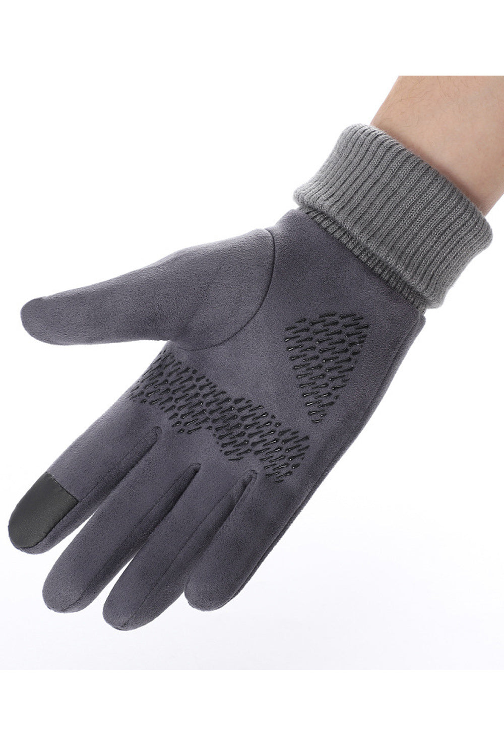 Women Easy Elasticated Wrist Solid Colored Cozy Suede Gloves