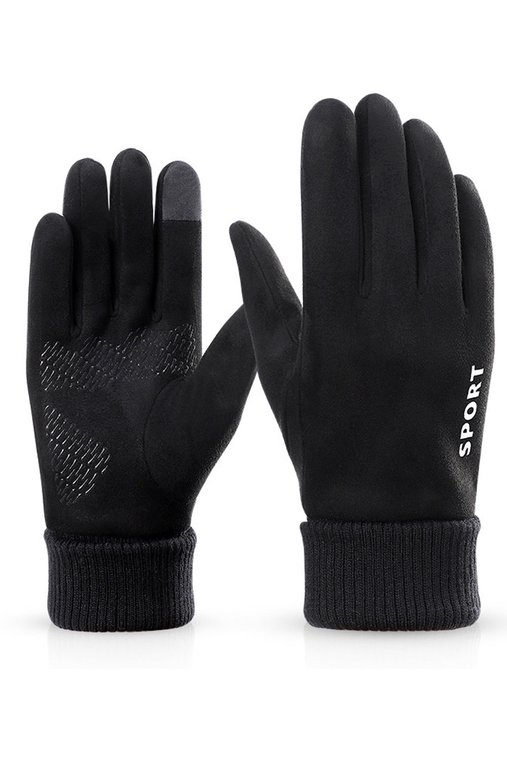 Women Easy Elasticated Wrist Solid Colored Cozy Suede Gloves