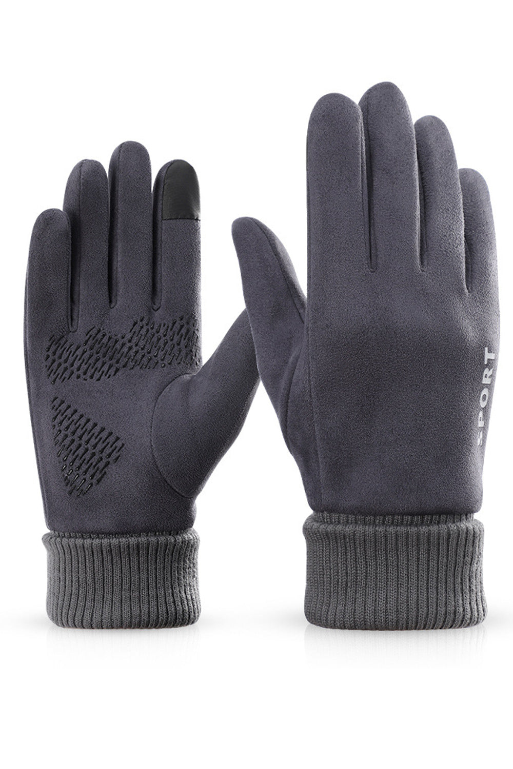 Women Easy Elasticated Wrist Solid Colored Cozy Suede Gloves