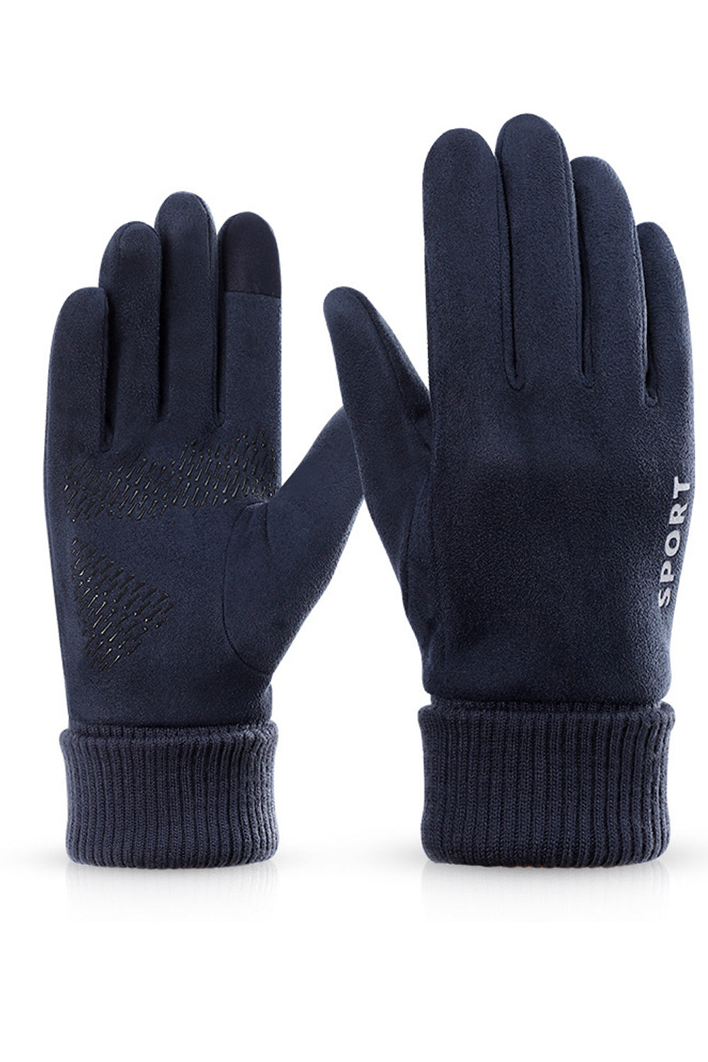 Women Easy Elasticated Wrist Solid Colored Cozy Suede Gloves