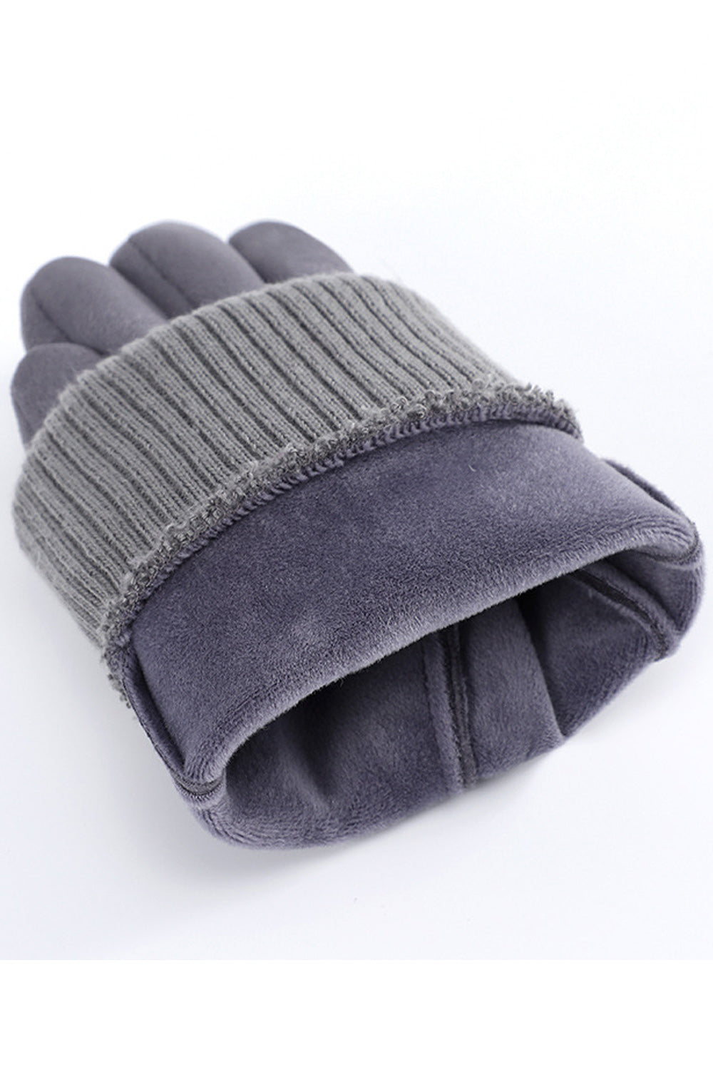 Women Easy Elasticated Wrist Solid Colored Cozy Suede Gloves