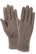 Women Small Embroidered Style Solid Pattern Cozy Knitted Gloves