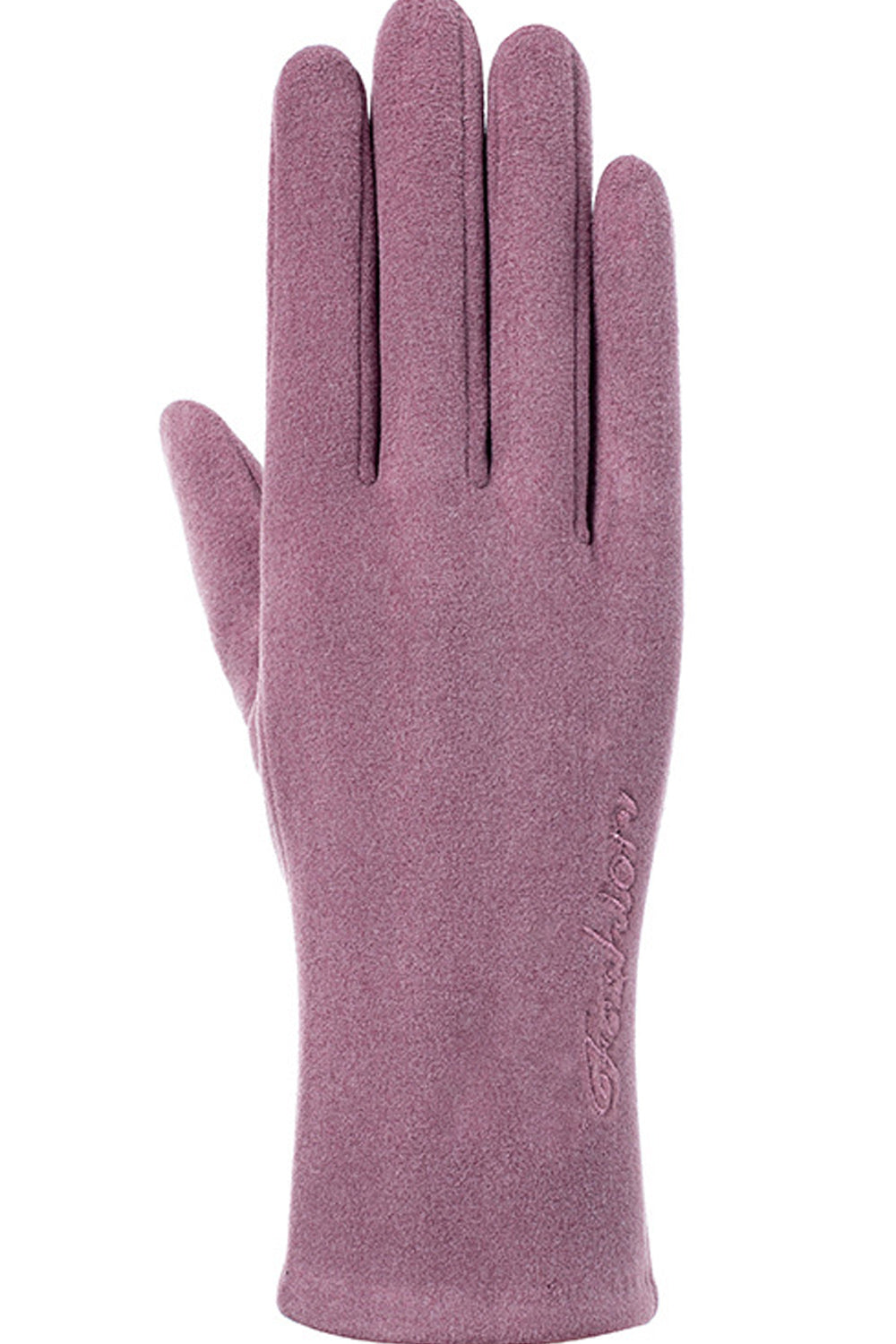 Women Small Embroidered Style Solid Pattern Cozy Knitted Gloves