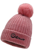 Women Cute Embroidered Woolen Ball Decorative Knitted Hat