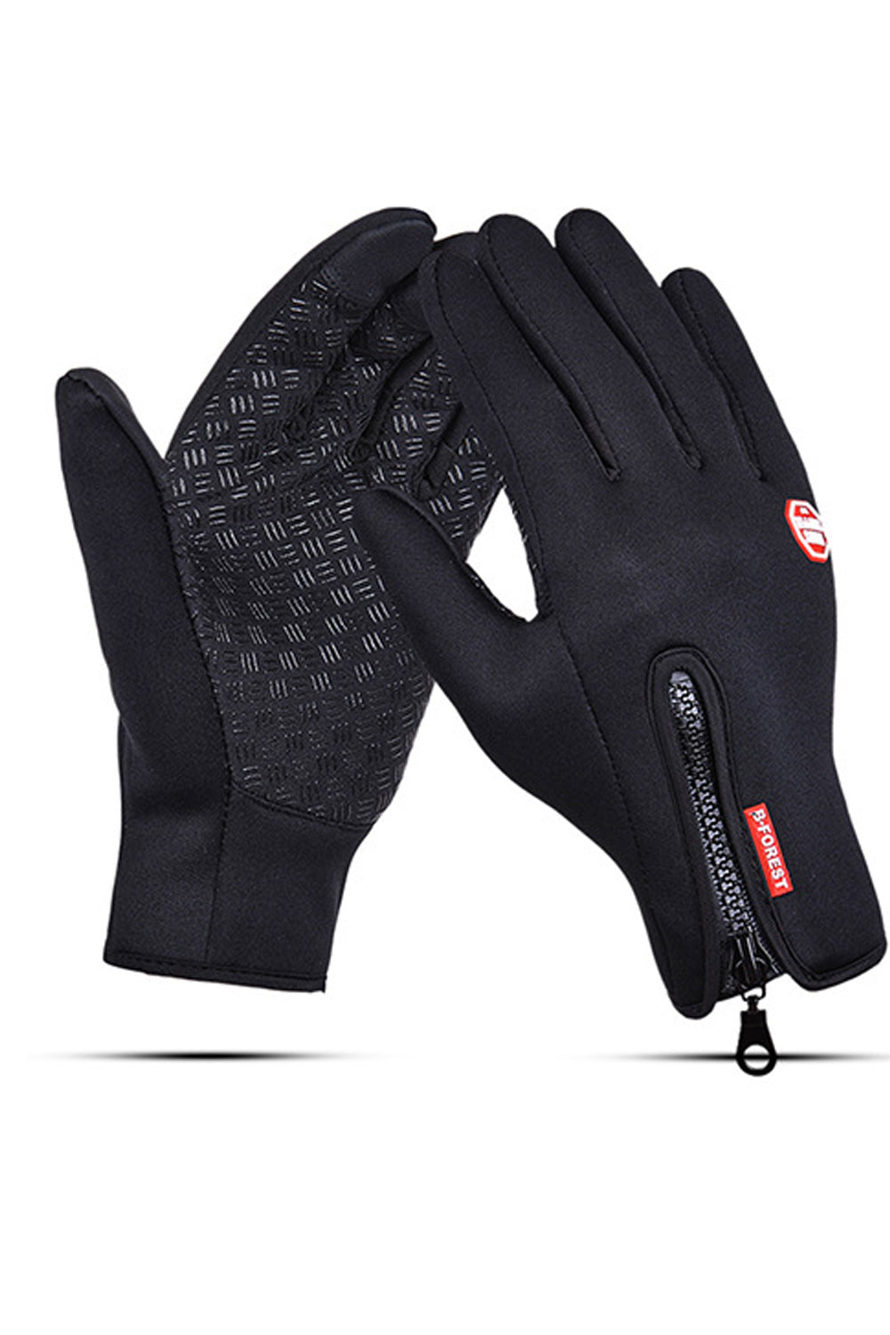 Women Thick Windproof Zipper Outdoor Warm Ski Gloves