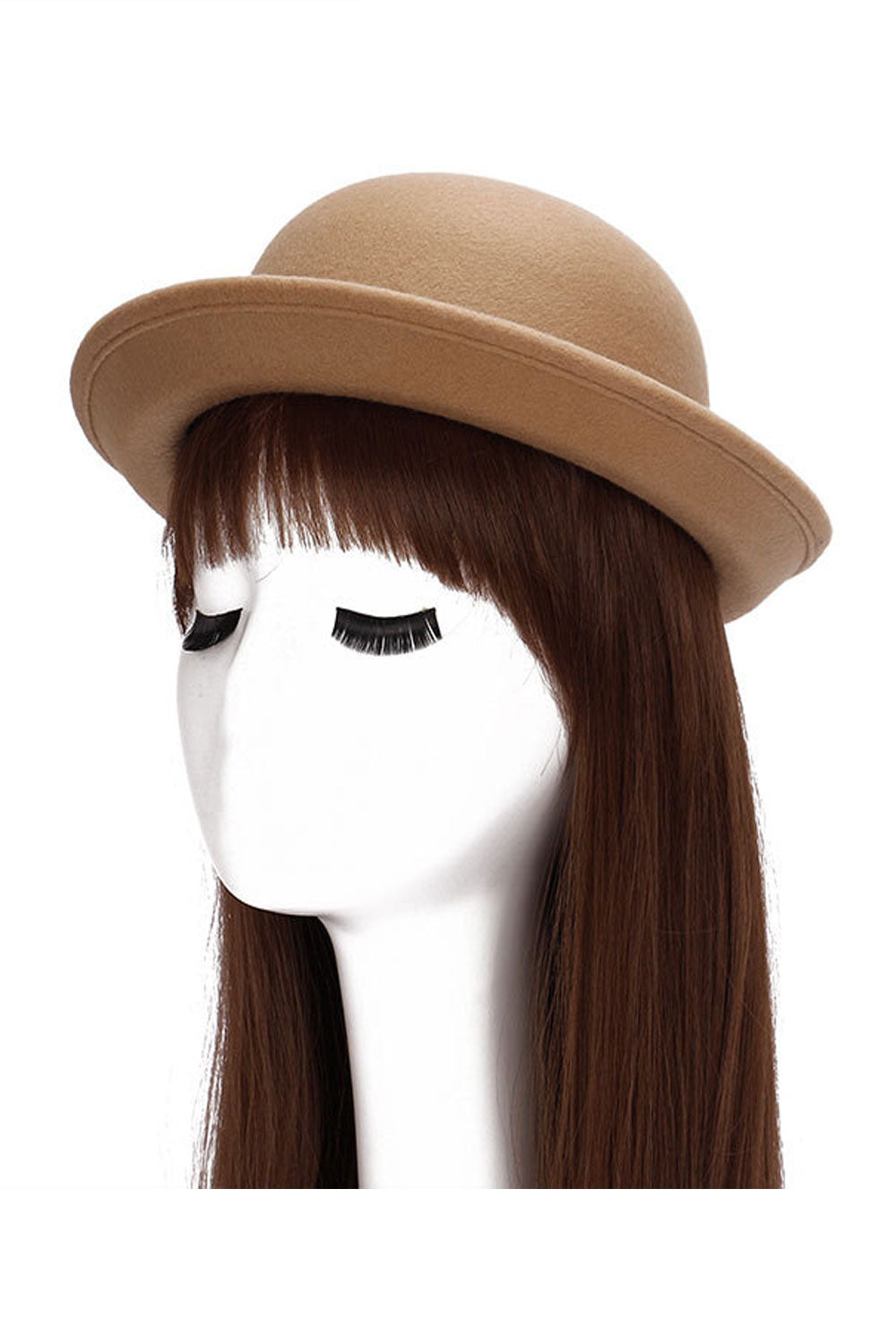 Women Small Top Faux Wool Solid Colored Beret Hat